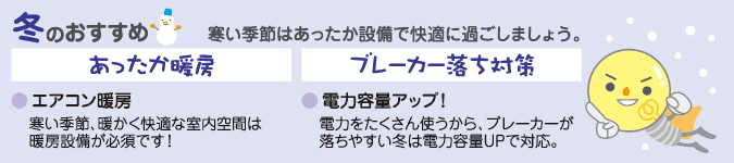 冬のでんきりんりん、おすすめ工事